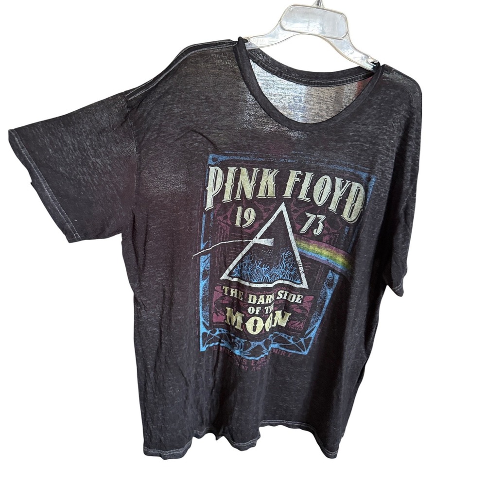 Liquid Blue Pink Floyd Dark Side of the Moon Graphic T-Shirt Men XXL Lightweight